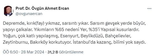Ahmet Ercan tek tek sıraladı İstanbul depremi en çok hangi 5 ilçeyi vuracak 5